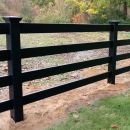 Black 4-rail horse fence